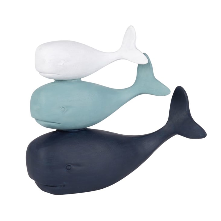 Maisons du Monde Figura de 3 ballenas azul y blanca Alt.17