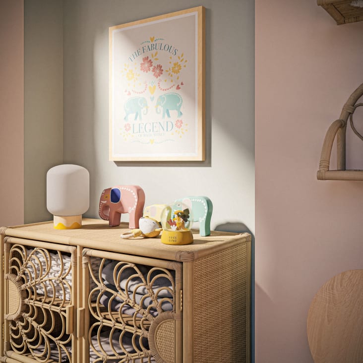 Maisons Du Monde Figuritas De Elefantes De Cerámica En Rosa Azul Y Amarillo (x3)