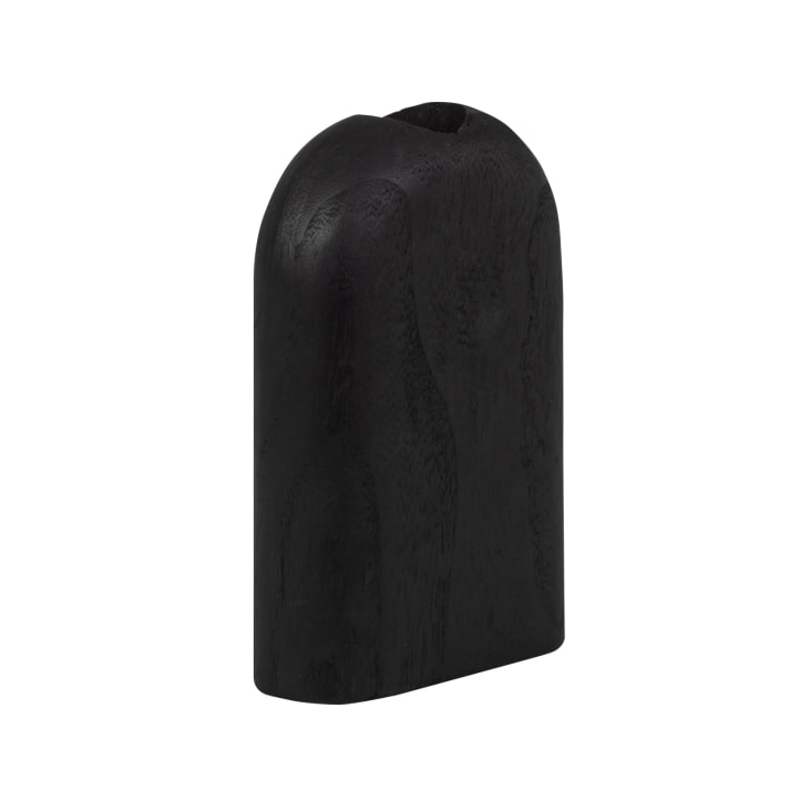 Maisons Du Monde Fingal - Jarrón De Madera De Paulownia Negro Mate Alt. 21 Cm