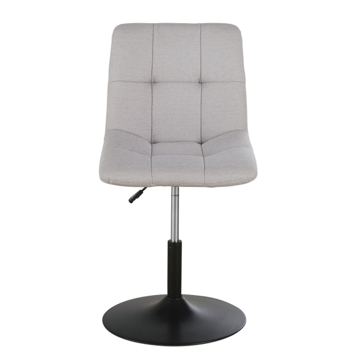 Maisons Du Monde Finley - Silla De Escritorio Giratoria Regulable De Tela Reciclada Gris Y Acero Negro
