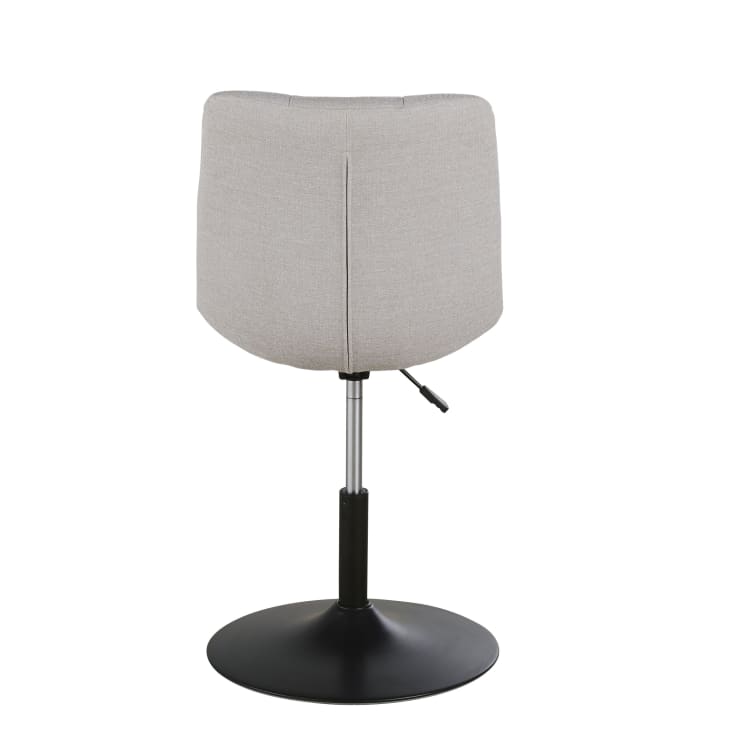Maisons Du Monde Finley - Silla De Escritorio Giratoria Regulable De Tela Reciclada Gris Y Acero Negro