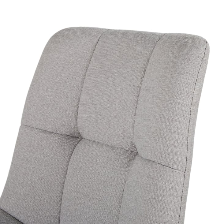 Maisons Du Monde Finley - Silla De Escritorio Giratoria Regulable De Tela Reciclada Gris Y Acero Negro
