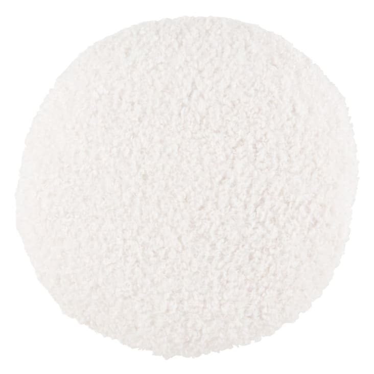 Maisons du Monde FIODOR - Cojín redondo de bouclés blanco D40
