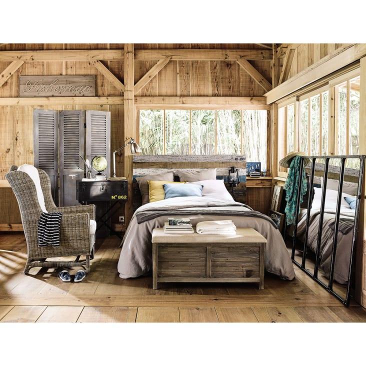 Maisons Du Monde Fisherman - Banqueta Baúl De Abeto Y Yute