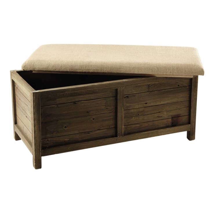 Maisons Du Monde Fisherman - Banqueta Baúl De Abeto Y Yute