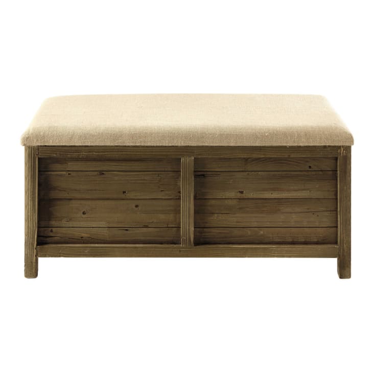 Maisons du Monde Fisherman - Banqueta baúl de abeto y yute