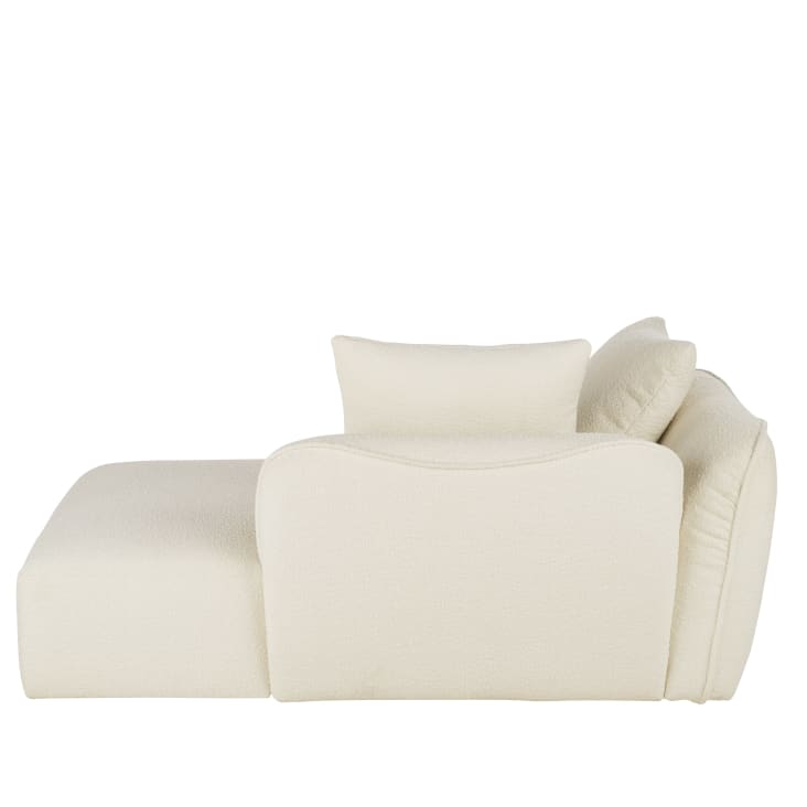 Maisons Du Monde Flake - Chaise Longue Derecha De Sofá Modulable Tela En Crudo Tipo Lana Rizada