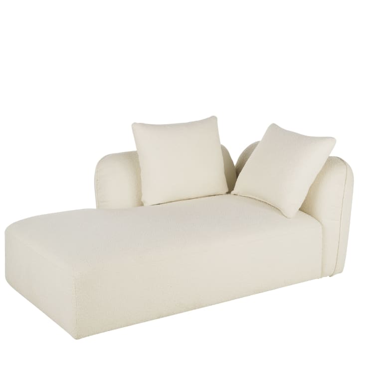 Maisons Du Monde Flake - Chaise Longue Izquierda De Sofá Modulable Tela Crudo Tipo Lana Rizada