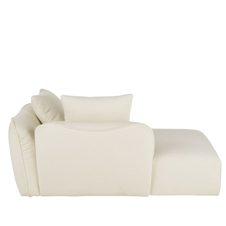 Maisons Du Monde Flake - Chaise Longue Izquierda De Sofá Modulable Tela Crudo Tipo Lana Rizada