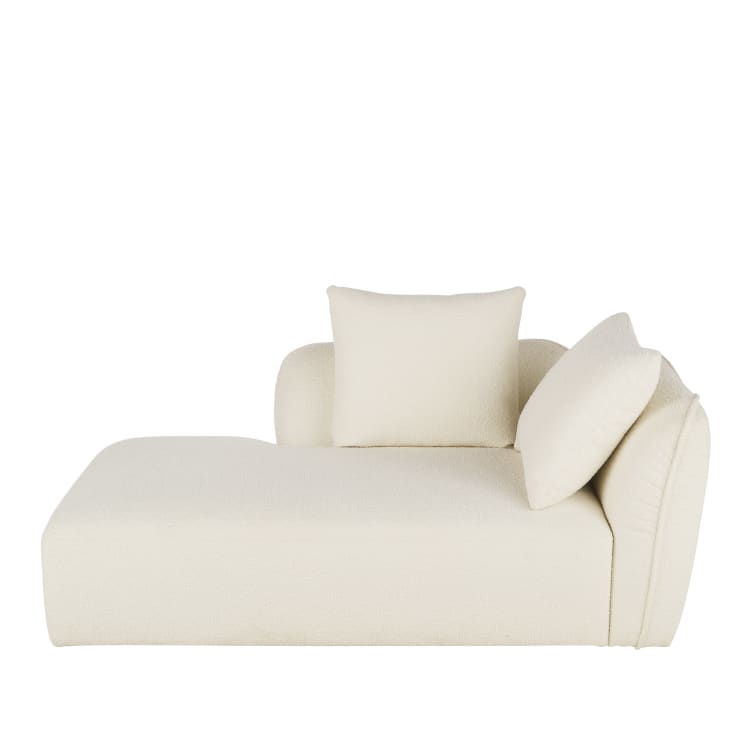 Maisons du Monde Flake - Chaise longue izquierda de sofá modulable tela crudo tipo lana rizada
