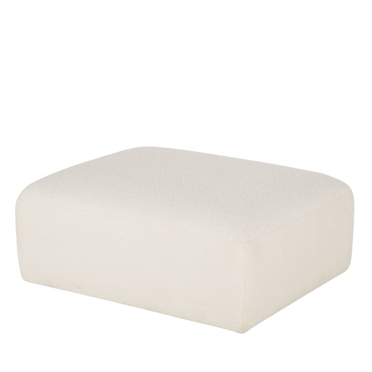 Maisons Du Monde Flake - Puf Para Sofá Modulable De Tela Color Crudo Efecto Lana Rizada