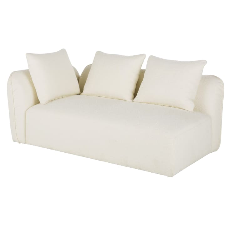 Maisons Du Monde Flake - Reposabrazos Izquierdo Para Sofá Modulable De Tejido Crudo Con Efecto Lana De Rizo