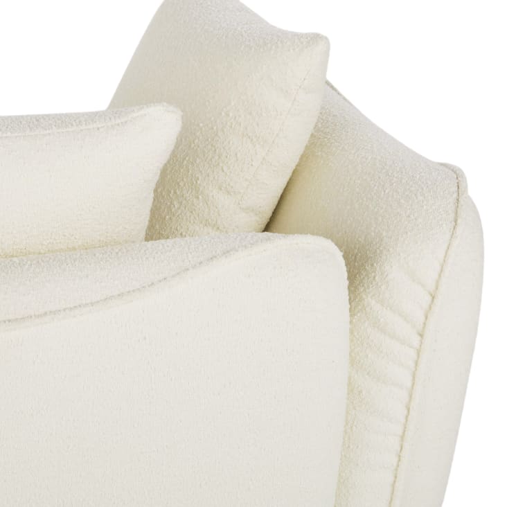 Maisons Du Monde Flake - Reposabrazos Izquierdo Para Sofá Modulable De Tejido Crudo Con Efecto Lana De Rizo