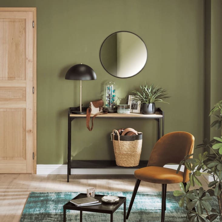 Maisons Du Monde FLICK - Espejo Redondo De Metal Negro D.60