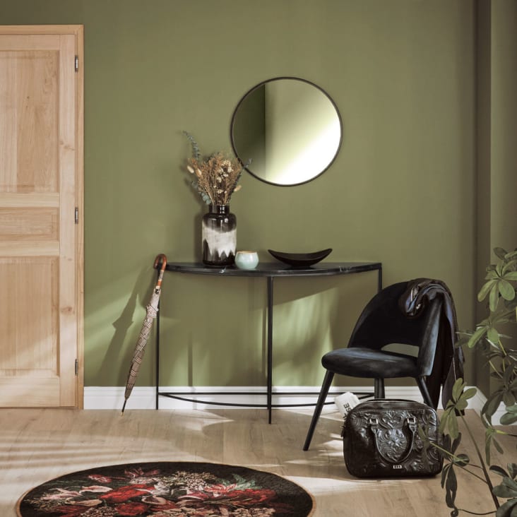 Maisons Du Monde FLICK - Espejo Redondo De Metal Negro D.60