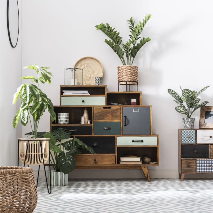 Maisons Du Monde FLICK - Espejo Redondo De Metal Negro D.60