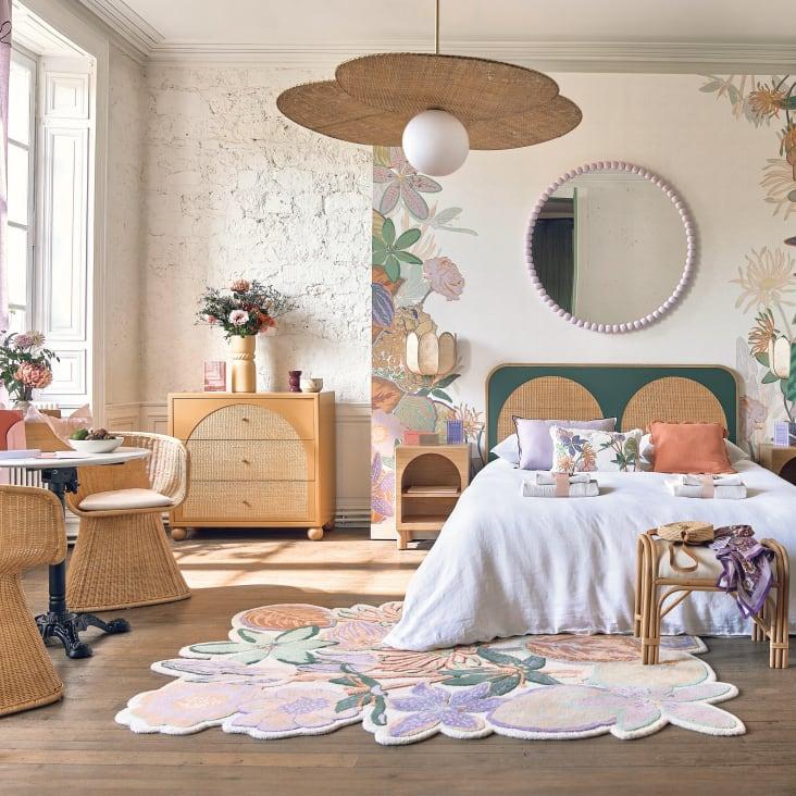 Maisons Du Monde FLORELLA - Lámpara De Techo De Ratán Beige Y Dorado