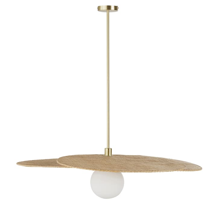 Maisons du Monde FLORELLA - Lámpara de techo de ratán beige y dorado