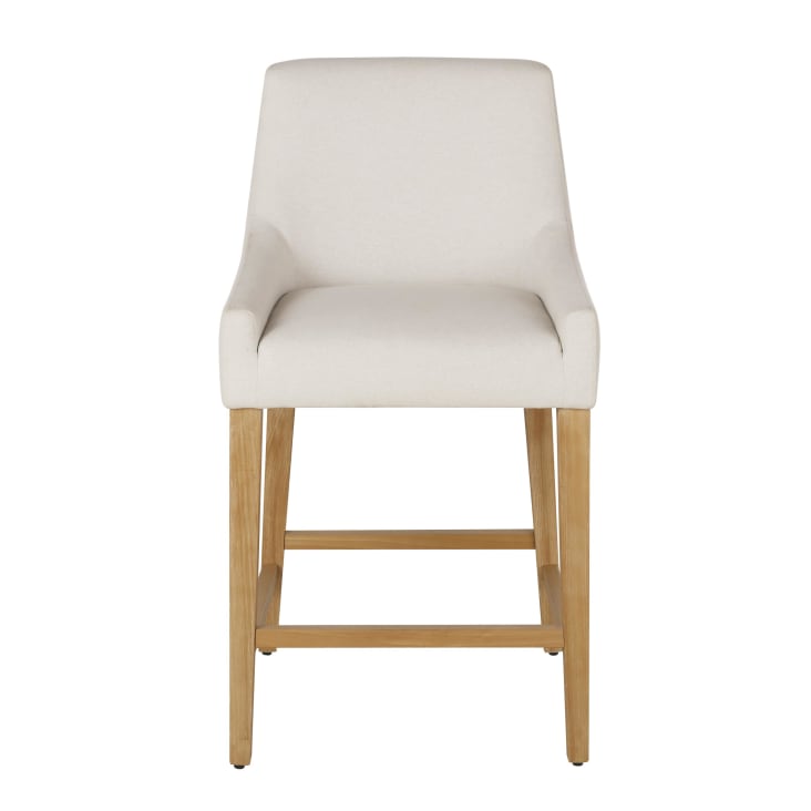 Maisons Du Monde Folly - Pack De 2 Sillas De Isla Con Respaldo De Madera Y Tapizado Beige