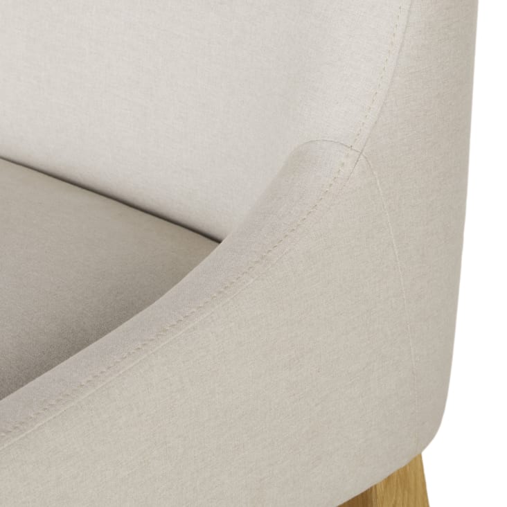 Maisons Du Monde Folly - Pack De 2 Sillas De Isla Con Respaldo De Madera Y Tapizado Beige