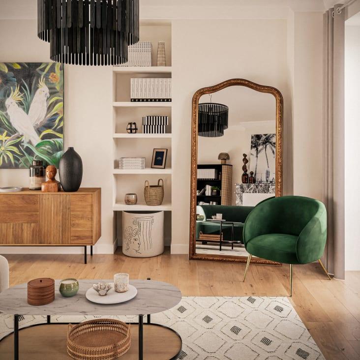 Maisons Du Monde FONTENAY - Espejo Grande Tallado Dorado 100x200