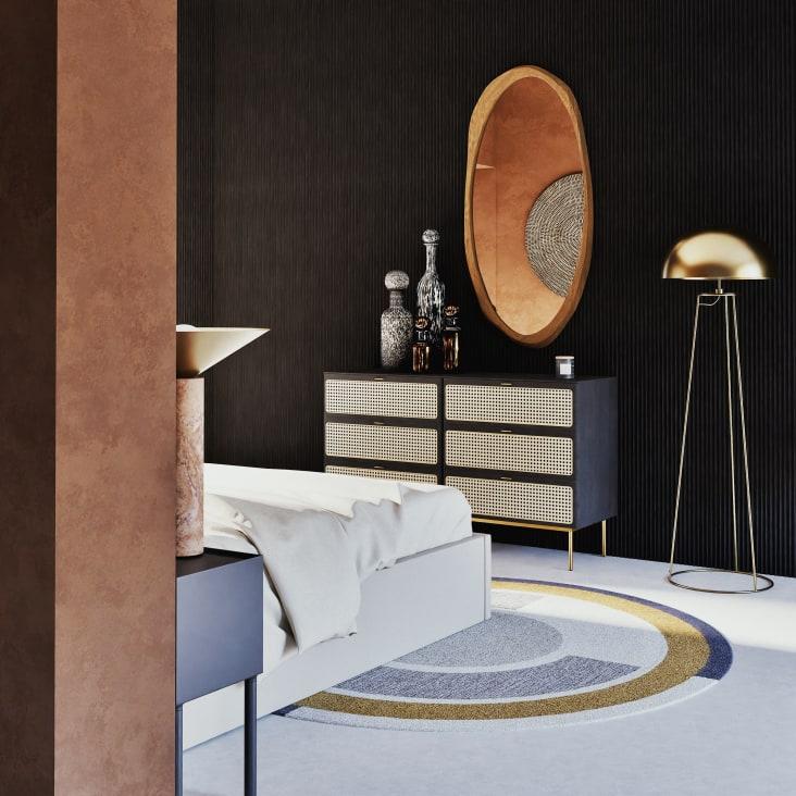 Maisons Du Monde Frasco Grande De Vidrio Soplado Negro Moteado