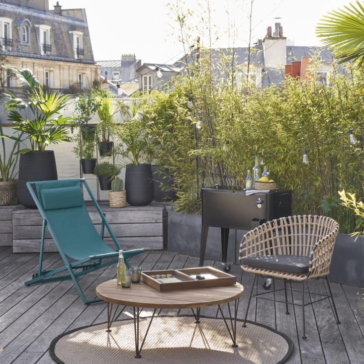 Maisons Du Monde Fresh - Kit De Nevera De Jardín Con Ruedas De Metal Negro