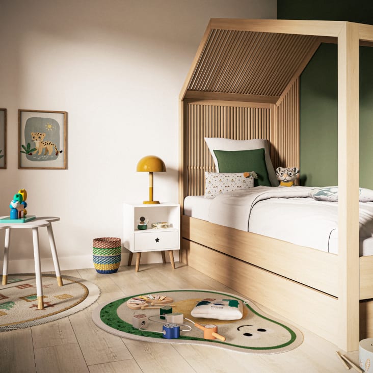 Maisons Du Monde Frutti - Alfombra Infantil Con Forma De Aguacate De Algodón Reciclado 92x116