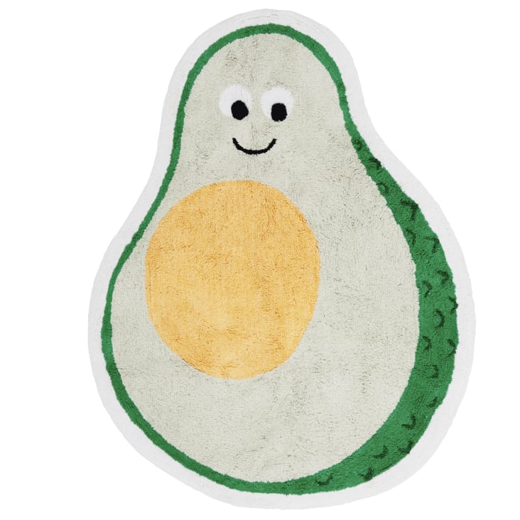 Maisons du Monde Frutti - Alfombra infantil con forma de aguacate de algodón reciclado 92x116