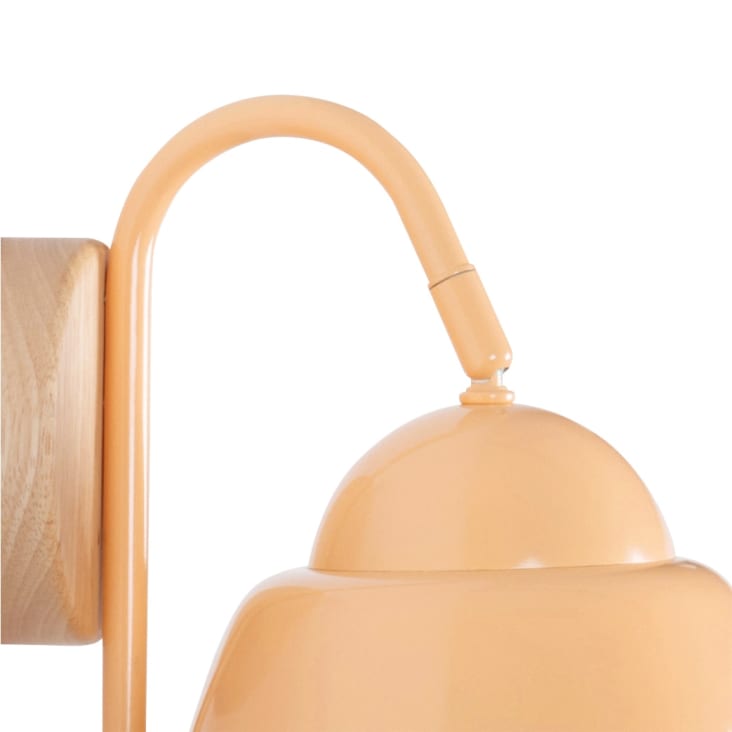 Maisons Du Monde Frutti - Aplique De Pared De Madera De Caucho Y Metal Beige Melocotón