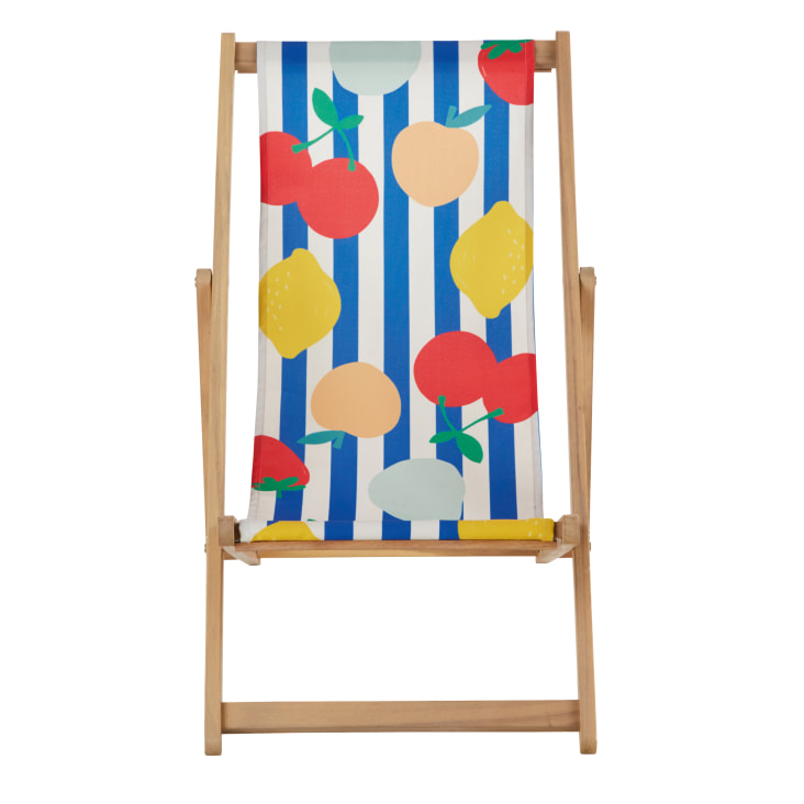 Maisons Du Monde Frutti - Silla Plegable Infantil De Acacia Y Tela Con Frutas Multicolor