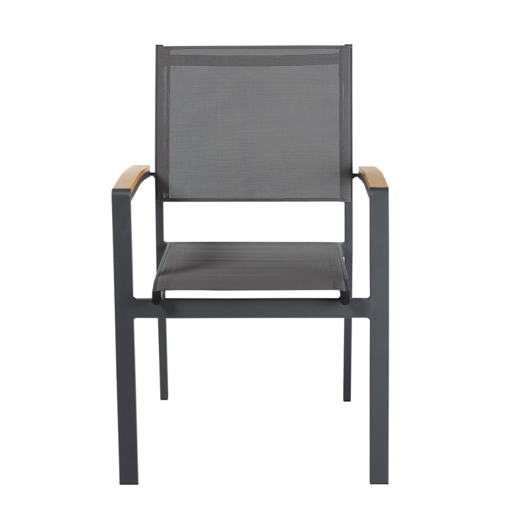 Maisons Du Monde Fuji - Silla De Jardín De Aluminio Gris Antracita