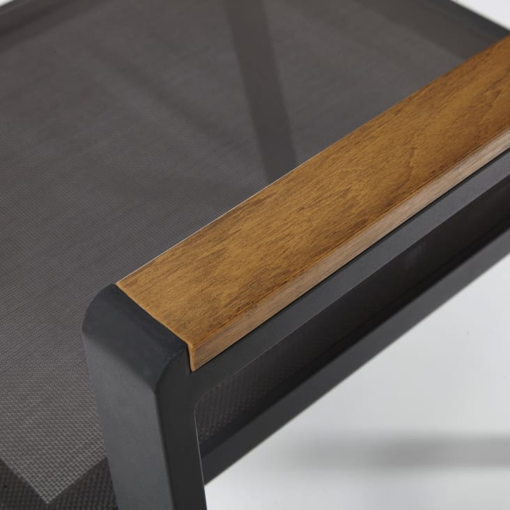 Maisons Du Monde Fuji - Silla De Jardín De Aluminio Gris Antracita