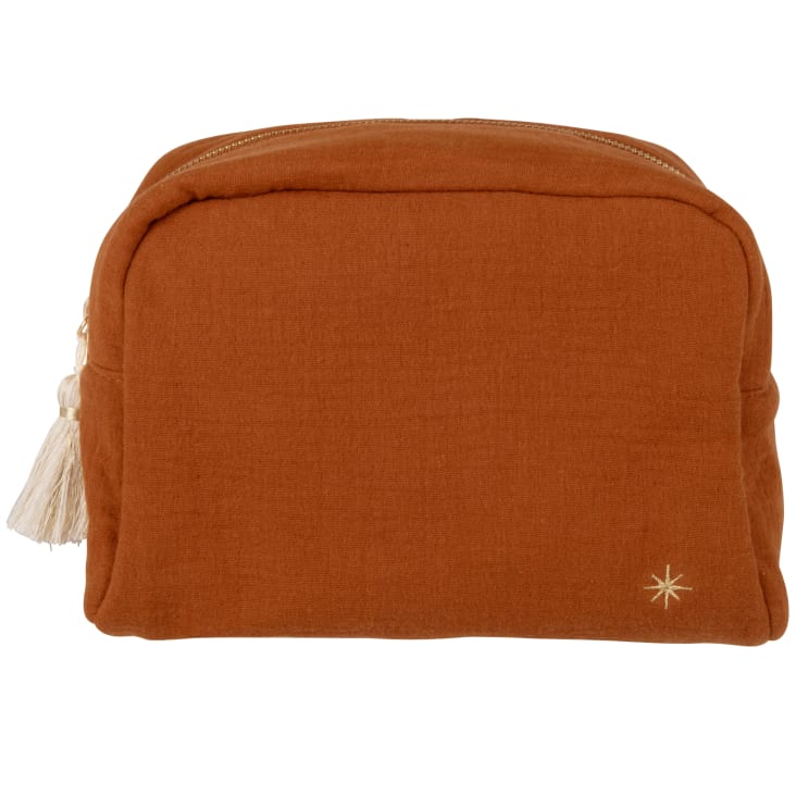 Maisons du Monde Funda de gasa de algodón marrón de 23 cm