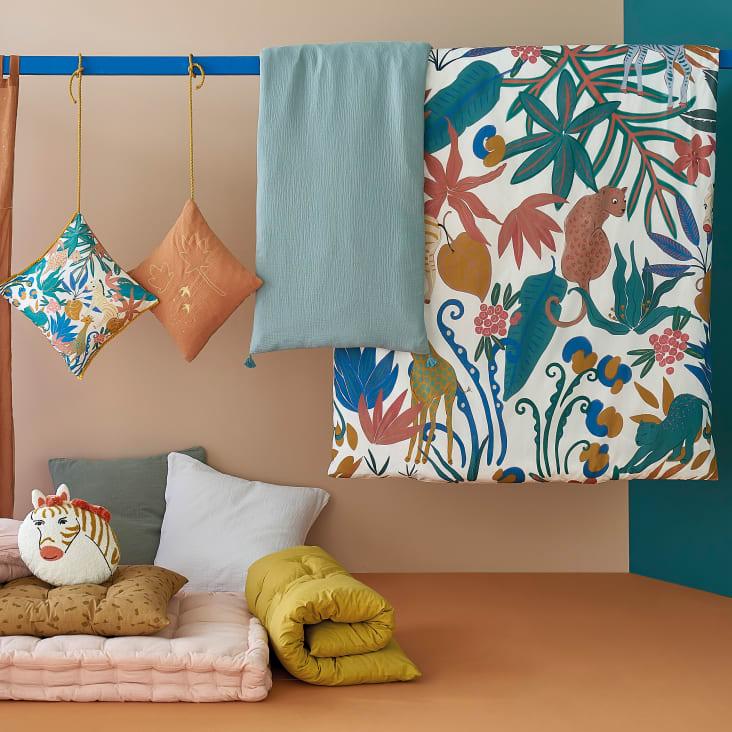 Maisons Du Monde Funda Para Colchón De Suelo En Gasa De Algodón Orgánico Verde Agua 60 X 120 Cm