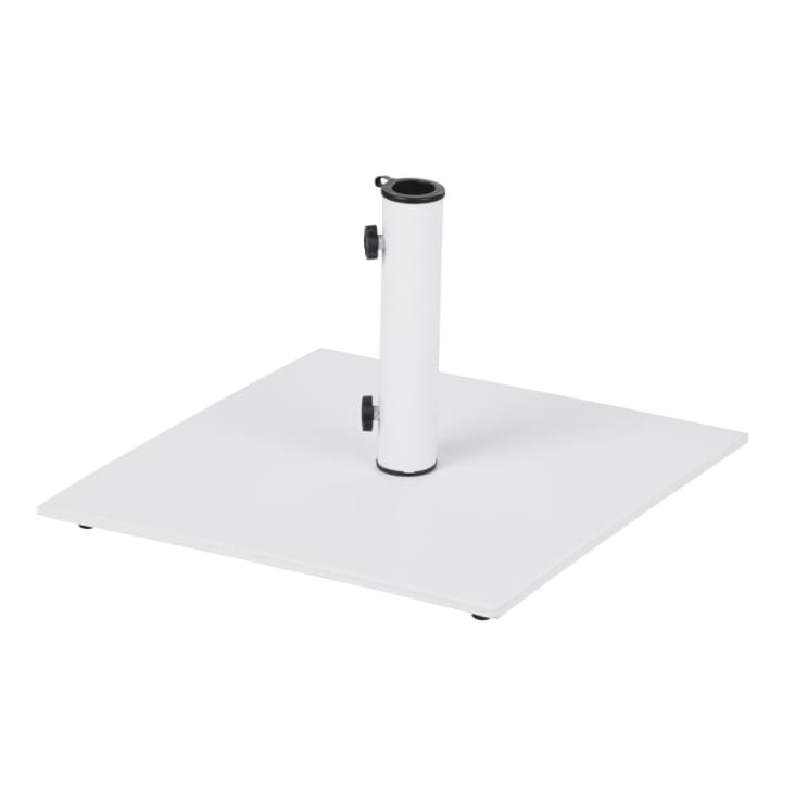 Maisons Du Monde Fuzu - Pie De Sombrilla Cuadrado De Acero Blanco 25 Kg