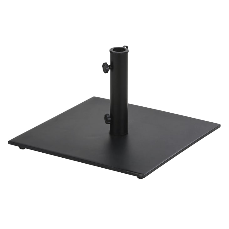 Maisons Du Monde Fuzu - Pie De Sombrilla Cuadrado De Acero Negro 25 Kg