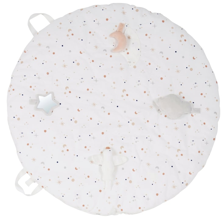 Maisons du Monde Gabriel - Alfombra de juegos para bebés redonda blanca terracota azul y gris D90