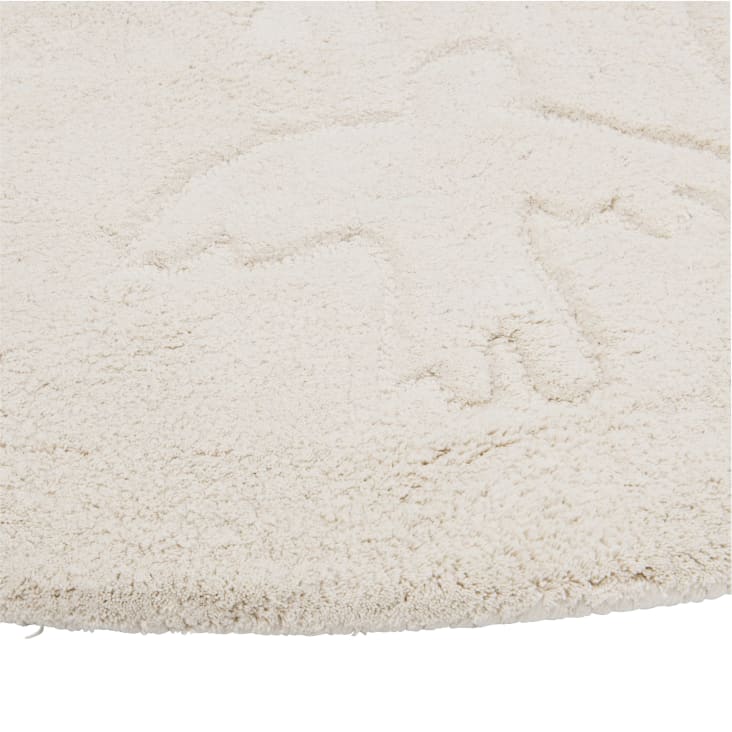 Maisons Du Monde Gabriel - Alfombra Infantil Redonda Blanca Con Dibujos De Pájaros Y Estrellas D120