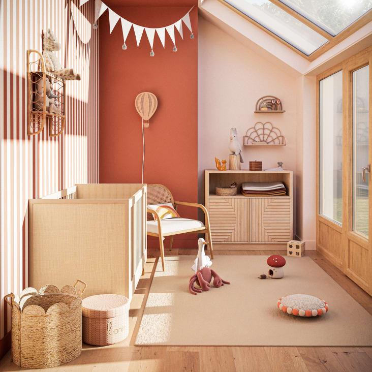 Maisons Du Monde Gabriel - Aplique Con Forma Globo De Rafia Y Metal