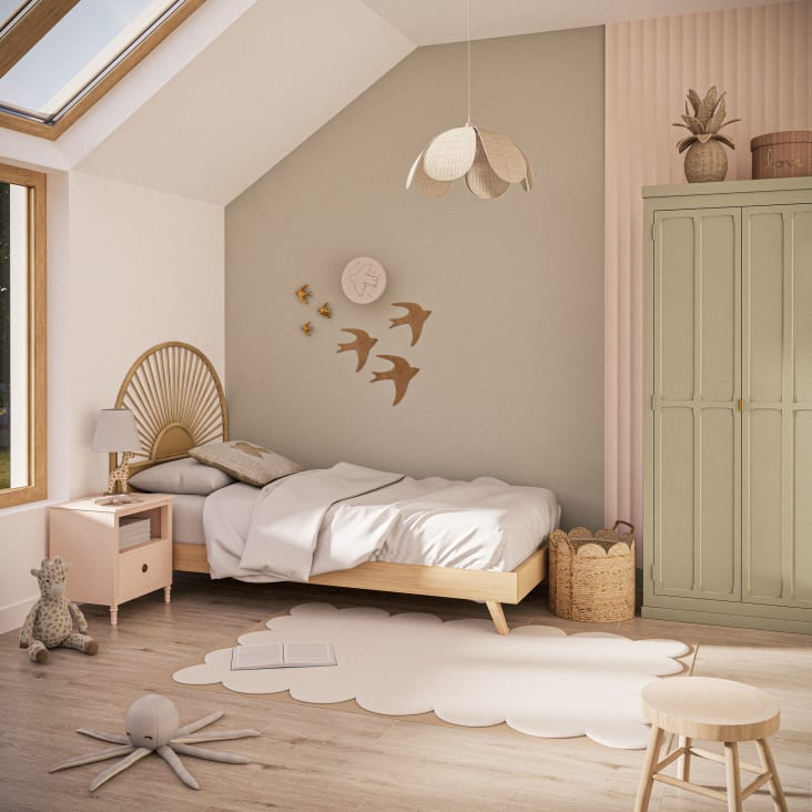 Maisons Du Monde Gabriel - Aplique Infantil De Cerámica Blanca Y Metal Con Pájaros Y Estrellas
