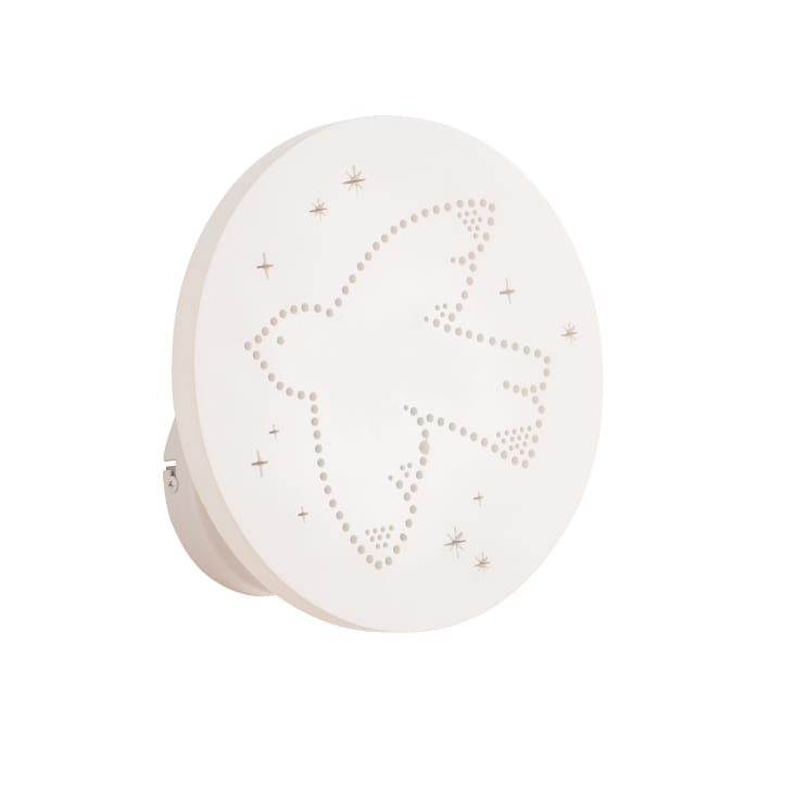 Maisons du Monde Gabriel - Aplique infantil de cerámica blanca y metal con pájaros y estrellas