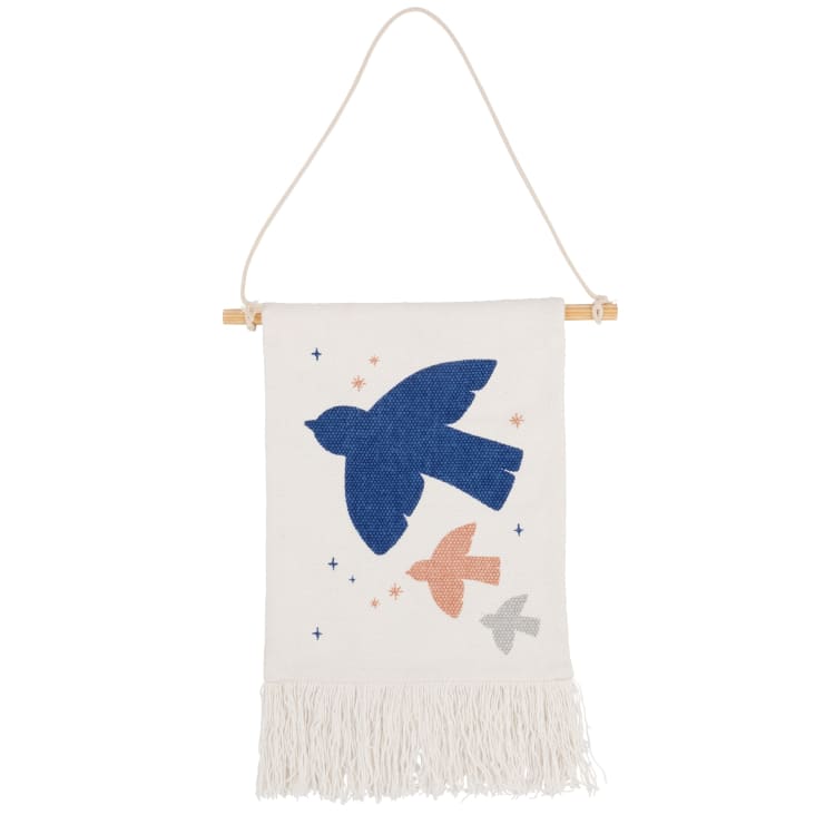 Maisons du Monde Gabriel - Banderín decorativo de algodón con pájaros multicolores 28x46