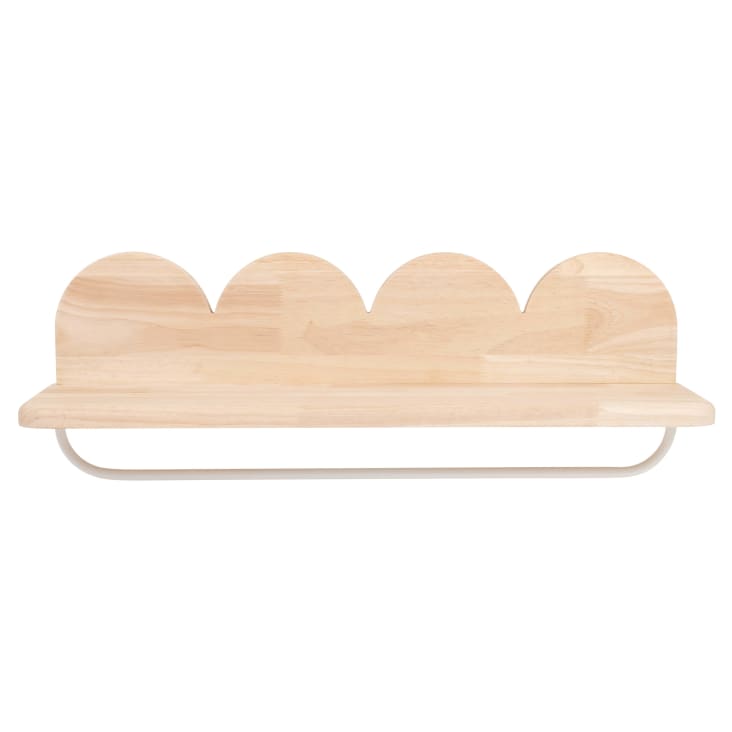 Maisons Du Monde Gabriel - Estante De Pared De Madera De Caucho Con Barra Para Colgar La Ropa Blanca