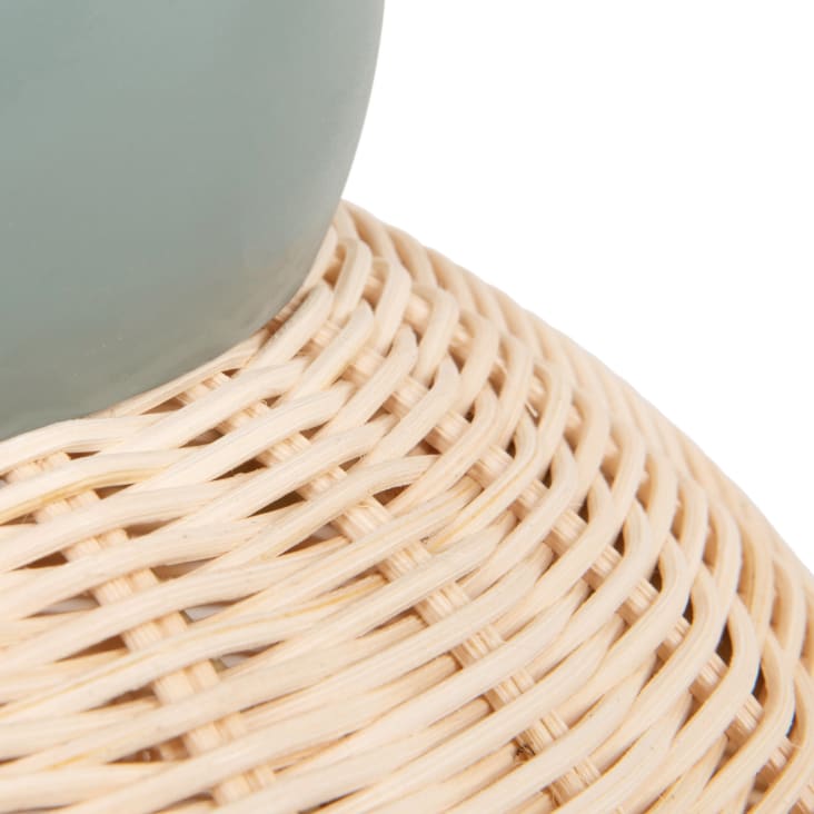 Maisons Du Monde Gabriel - Lámpara De Techo De Ratán Trenzado Y Metal Verde D30