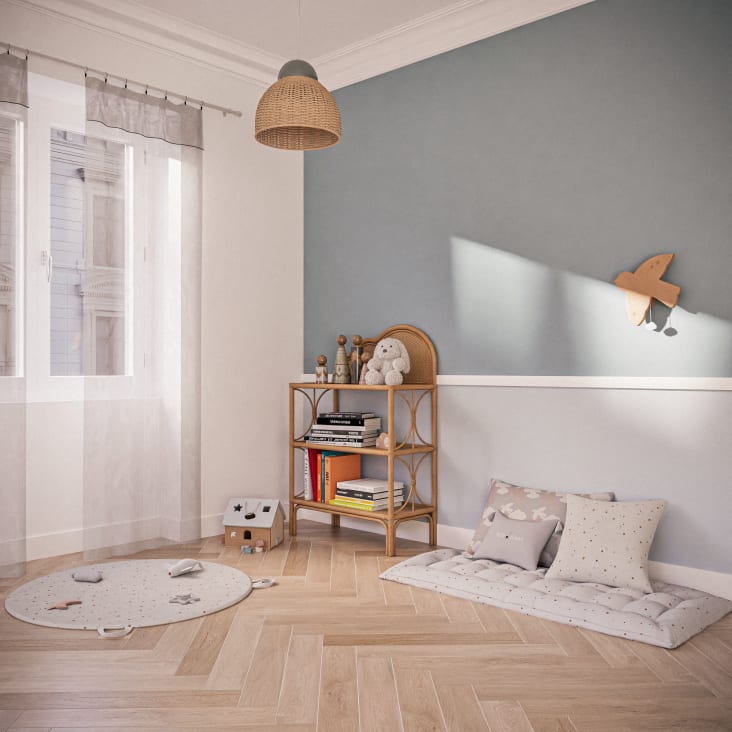 Maisons Du Monde Gabriel - Lámpara De Techo De Ratán Trenzado Y Metal Verde D30