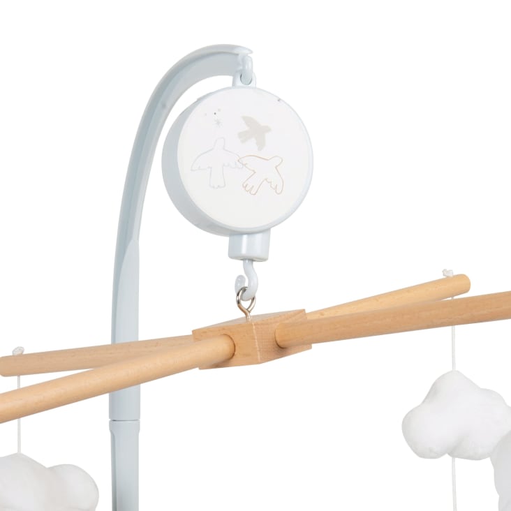 Maisons Du Monde Gabriel - Móvil Musical Para Bebé Con Pájaros Y Nubes Blancas