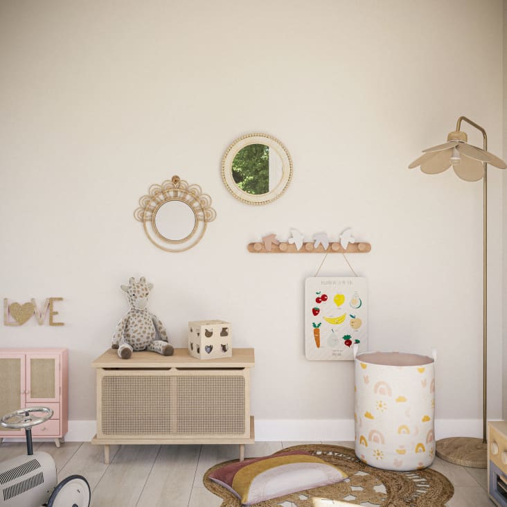 Maisons Du Monde Gabriel - Perchero Infantil De 5 Ganchos Con Pájaros Blanco Gris Y Marrón
