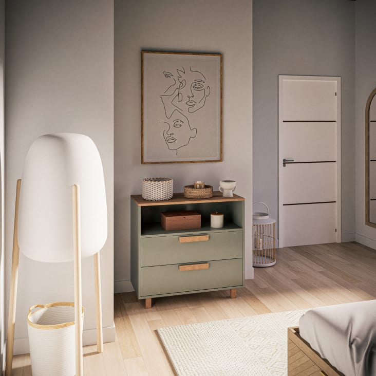 Maisons Du Monde GABRIELLA - Cuadro De Impresión Con Rostros Minimalistas 75x100