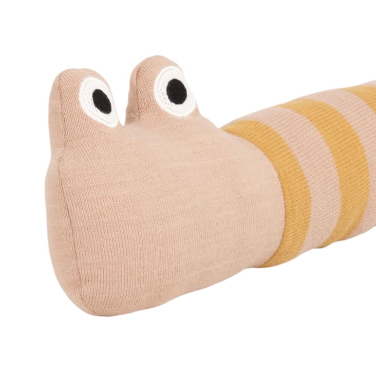 Maisons Du Monde Gaetan - Cojín Con Serpiente De Rayas Naranja Y Marrón Alt. 80